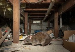 rat in moist crawl space